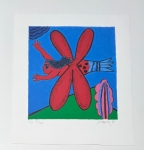 Guillaume Corneille - Gesigneerde zeefdruk: de insectenvis, 1986