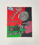 Guillaume Corneille - Signed lithograph: Memory of Cuba and the black cat