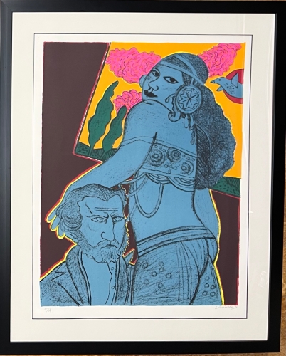 Guillaume Corneille - Lithographie signe : Hommage  Verdi, 1990, encadre!