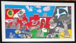 Guillaume Corneille - Signed lithographic frieze, The School Wall, 2002, framed!